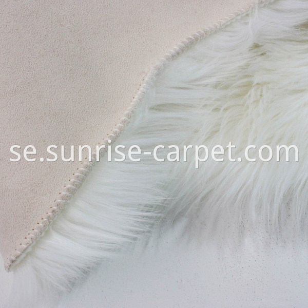 Backing of Faux Furs Rug flooring home deco white color